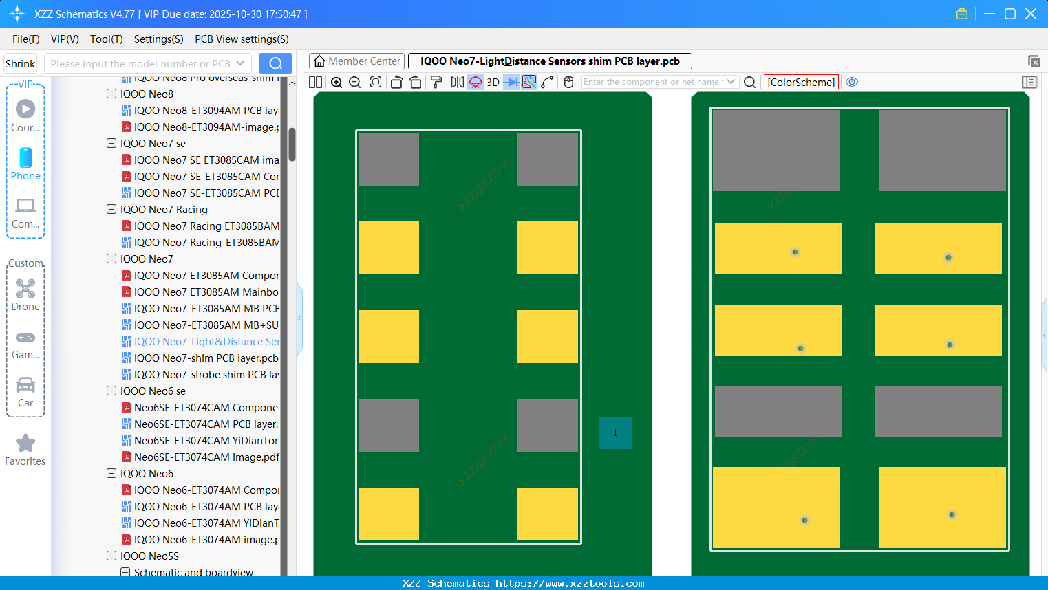 VIVO IQOO Neo7-Light&Distance Sensors Shim PCB Layer